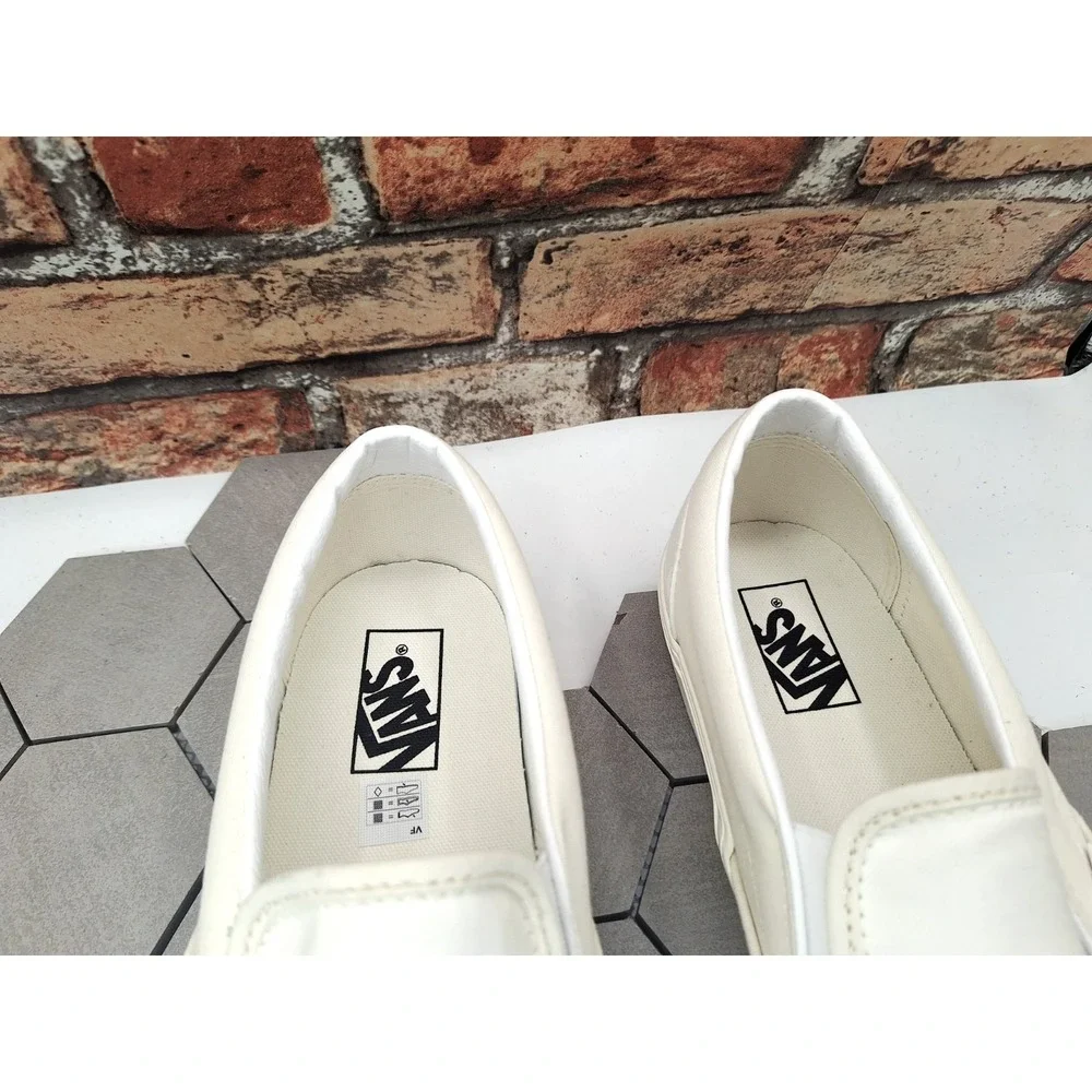 Vans Classic Slip-On Mono Checkerboard White Men's Size 10.5 NWOB‎ Low Top 2025